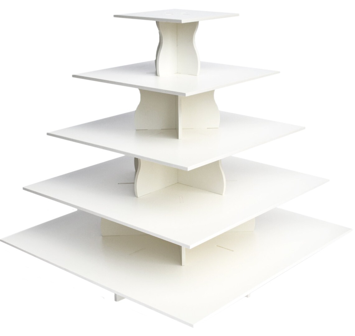 5 Tier Square Cupcake Tower StandReusable and Adjustable
