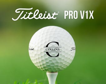 Personalisierte Golfbälle mit Monogramm | Titleist Pro V1x | Design mit Initialen | Geschenk für Golfer, Väter, zum Vatertag, Ruhestand, Weihnachten