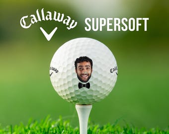 Groomsmen Bowtie Photo Golf Balls | Callaway Supersoft | Gift for Best Man or Groom | Custom Wedding Party Golf Gift | Personalized Photo