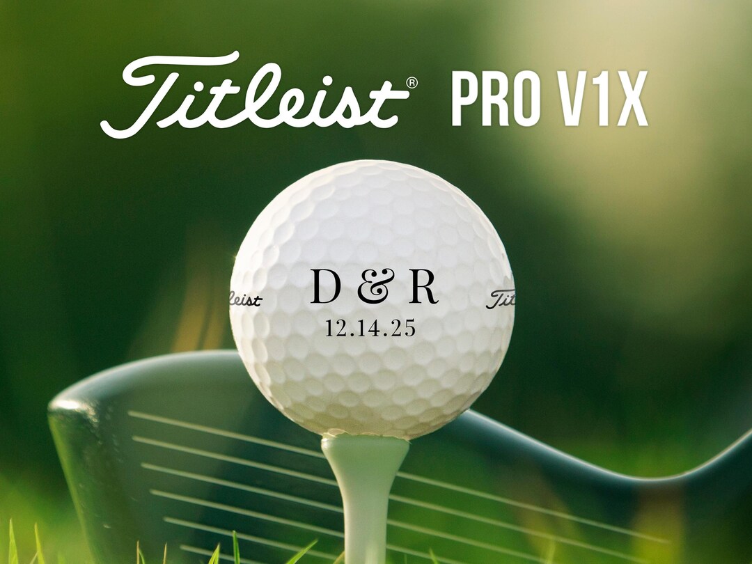 Elegant Initials & Date Golf Balls | Titleist Pro V1x | Monogram Design ...