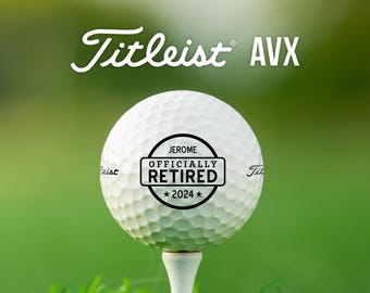 Officially Retired Custom Golf Balls | Personalized Retirement Golf Gift | Retirement Party | Titleist AVX | Work Gift | Farewell Present