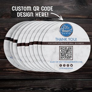 Custom QR Code Coasters | Submit Your QR Code Artwork | Great For Businesses, Bars, Weddings, Events, Menus | Durable, Round Paper Coasters