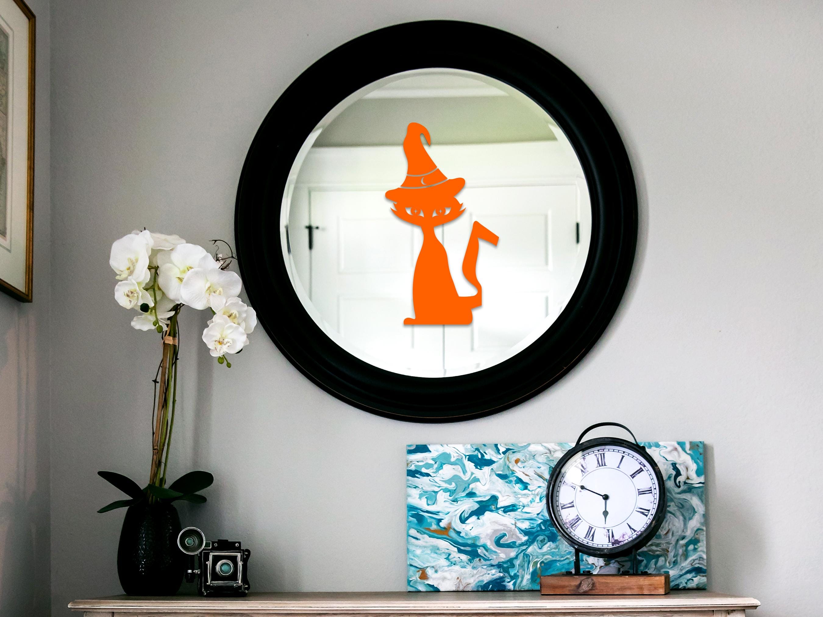 Witch Cat Window Sticker | Vinyl Decal | Spooky Season Decor | Fun ...