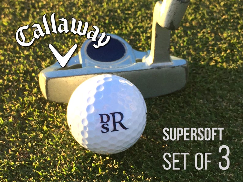 Personalized Golf Balls, Callaway Supersoft, Set of 3 Monogrammed Golf Balls, Gift for Dad Father's Day Gift Gift for Golfer image 1
