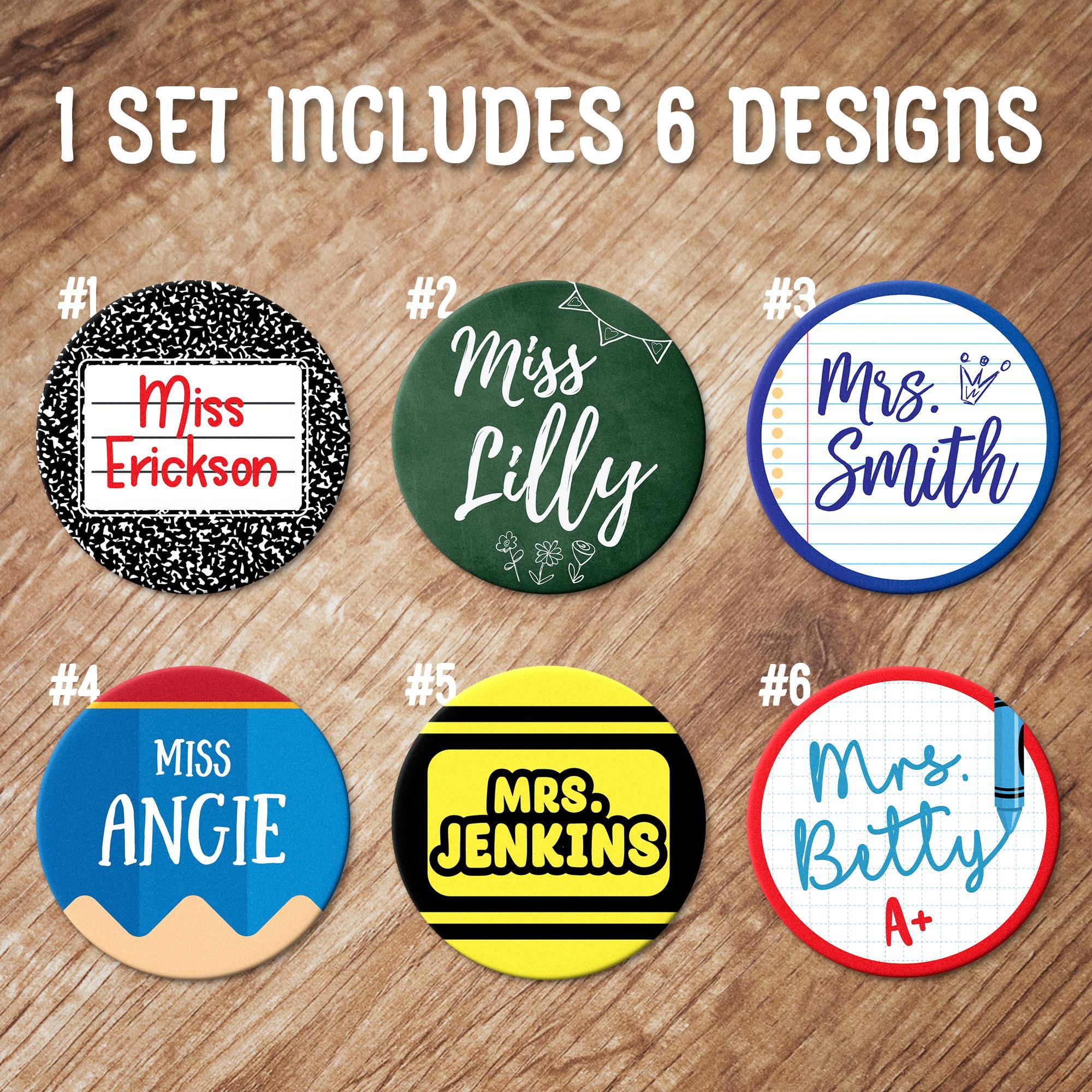 Personalized Teacher Coasters | Custom Name Classroom Gift Set (6 ...