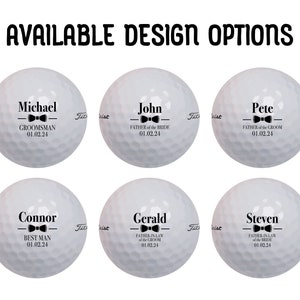 Personalized Custom Name Golf Balls Titleist Pro V1 Wedding Bow Tie ...