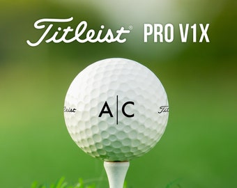 Monogrammed & Personalized Golf Balls | Titleist Pro V1x | Line Design | Gift for Golfer, Dad, Father's Day, Retirement, Christmas