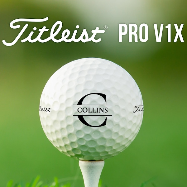 Monogrammed & Personalized Golf Balls | Titleist Pro V1x | Initial Design | Gift for Golfer, Dad, Father's Day, Retirement, Christmas