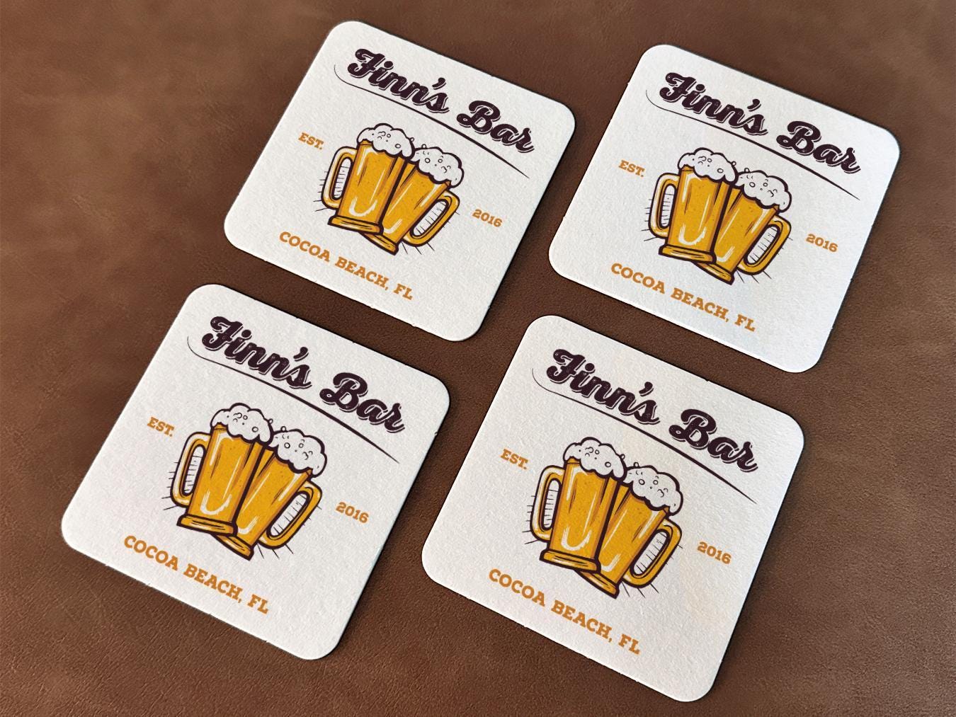 Custom Bar Coasters | Home Decor | Customized Text | Personalized Drink ...