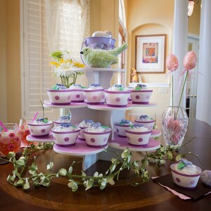 3 Tier Flower Cupcake Tower Stand Holds 38-48 Cupcakes Perfect for Weddings Cupcakes Birthdays Cupcakes Holiday Dessert or any Event image 6