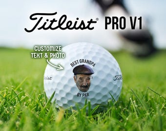 Custom Photo & Text Golf Balls | Personalized Golf Gift | Titleist ProV1 | Unique Present