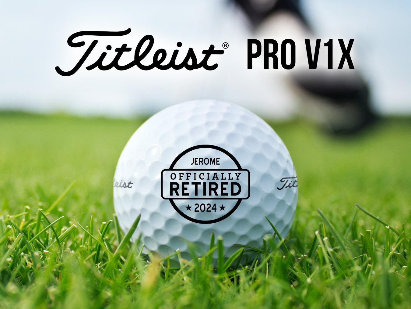 Officially Retired Customizable Golf Balls | Titleist Pro V1x | Retiree Gift | Retirement Party Favor | Retirement Golf Gift | Coworker Gift