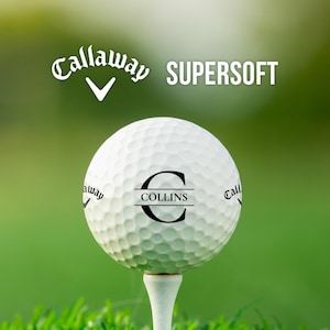 Monogrammed & Personalized Golf Balls | Callaway Supersoft | Initial Design | Gift for Golfer, Dad, Father's Day, Retirement, Christmas