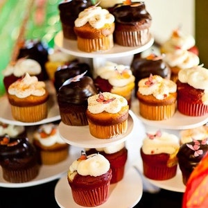 3 Tier Flower Cupcake Tower Stand Holds 38-48 Cupcakes Perfect for Weddings Cupcakes Birthdays Cupcakes Holiday Dessert or any Event image 3