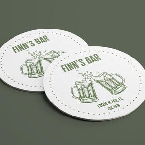 Custom Sketched Bar Coasters | Home Decor | Custom Drink Coasters | 4" Round Paper