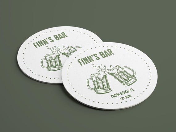 Custom Sketched Bar Coasters | Home Decor | Custom Drink Coasters | 4" Round Paper