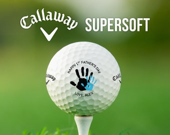 Personalized 1st Father's Day Golf Balls | Callaway Supersoft | Custom Name & Color | Great Father's Day Gift for New Dad from Baby