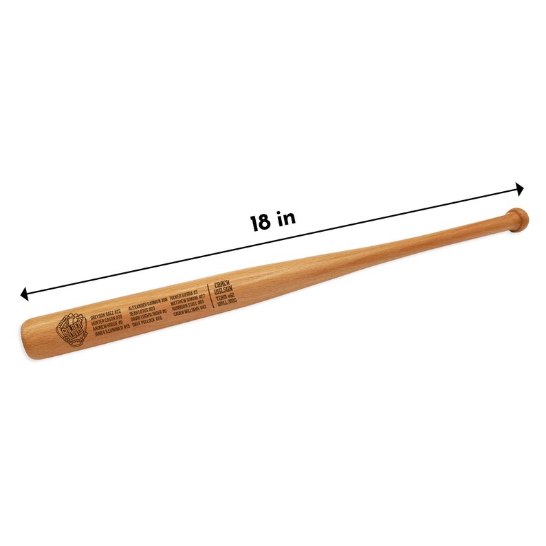 Personalized Engraved Mini Baseball Bat, Custom Team Logo Roster Gift ...