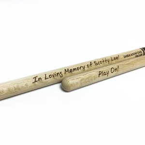 Personalized Laser Engraved Shira Kashi Oak Drum Sticks Father's Day Gift Perfect Gift for Drummers or Bands image 3