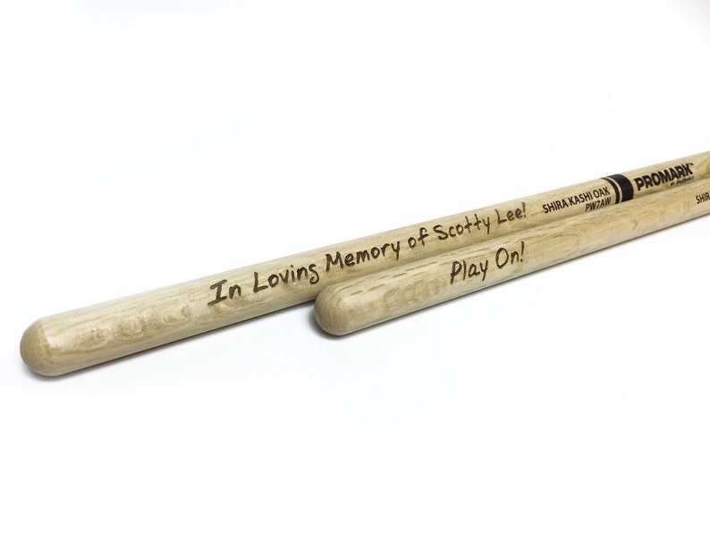 Personalized Laser Engraved Shira Kashi Oak Drum Sticks Father's Day Gift Perfect Gift for Drummers or Bands image 3