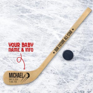 Personalized Hockey Stick | Baby Name & Birth Info | Hockey Nursery Decor