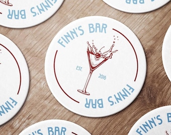 Custom Martini Bar Coasters | Home Decor | Custom Text | Personalized Paper Coasters | Bar Gift | Name Gift | Custom Martini Decor