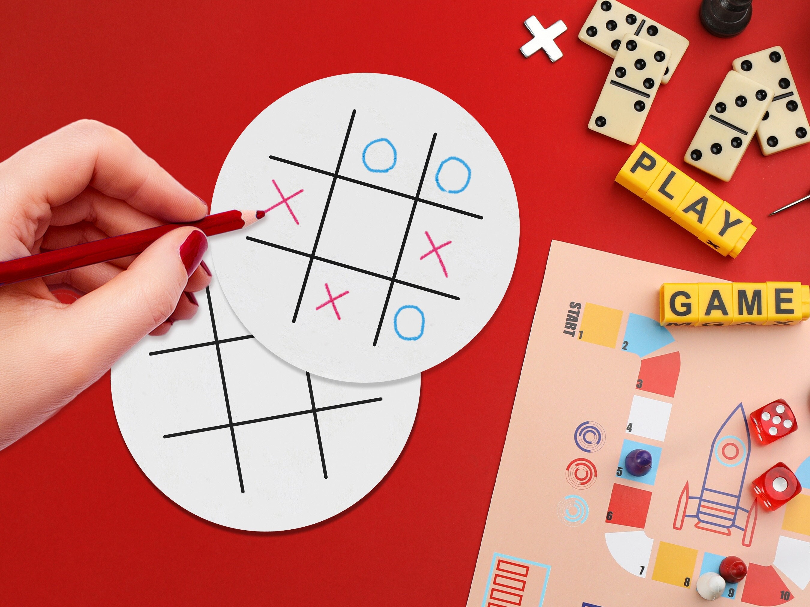 Tic Tac Toe Board Game with Rocks  Hangman game, Cricut, Country