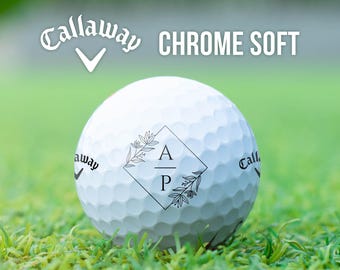 Bola de golfe Floral Diamond | Callaway Chrome Soft | Presente para casamento, aniversário, Dia dos Namorados | Golfe com monograma | Presente de golfe personalizado