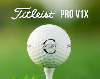 Monogrammed & Personalized Golf Balls | Titleist Pro V1x | Initial Design | Gift for Golfer, Dad, Father&#39;s Day, Retirement, Christmas