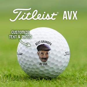 Custom Photo & Text Golf Balls | Titleist AVX | Personalized Golf Gift | Unique Golf Accessory | Funny Father&#39;s Day, Birthday, Holiday Gift