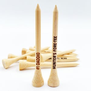 Custom Text Laser Engraved Golf Tees | Fore-Tee Birthday | Gift for Golfer, Dad, Father's Day, Retirement, Christmas | Fun Event/Party Favor