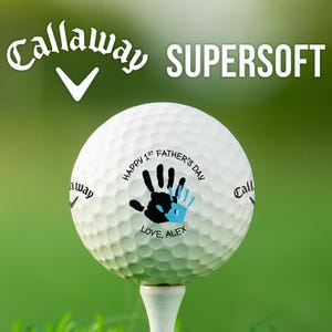 Personalized 1st Father&#39;s Day Golf Balls | Callaway Supersoft | Great Father&#39;s Day Gift for New Dad from Baby | Ships Fast | Baby Name Gift