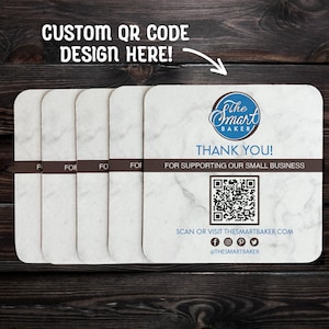 Your QR Code Coasters | Great For Businesses, Bars, Weddings, Events, Menus | Custom Logo Square Paper Coasters | Submit Your QR Code Design