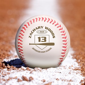 Personalized Baseball Gift | Custom Engraved Baseball with Player Name & Number | Senior Night Keepsake, Graduation Gift, Varsity Team Award