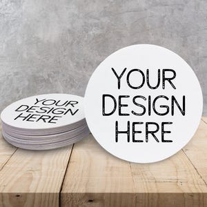 Dessous de verre en papier personnalisés | Dessous de verre personnalisés pour mariages, événements d'entreprise, anniversaires et fêtes | Téléchargez facilement votre design