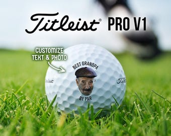 Custom Photo & Text Golf Balls | Personalized Golf Gift | Titleist ProV1 | Unique Present
