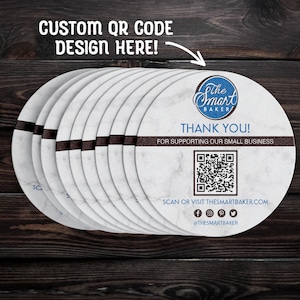 Custom QR Code Coasters | Submit Your QR Code Artwork | Great For Businesses, Bars, Weddings, Events, Menus | Durable, Round Paper Coasters