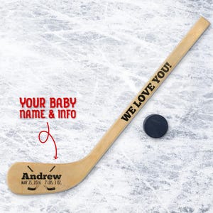 Personalized Hockey Stick | Baby Name & Birth Info | Hockey Nursery Decor