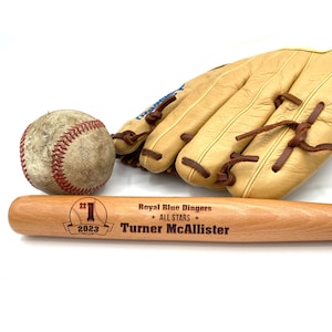 Personalized Baseball Team Mini Bat | Laser Engraved Wooden Bat | Baseball Award | Coach Gifts | Team Gifts | Custom Trophy | Birthday Gift