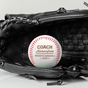 Personalized Coach Baseball | Custom Engraved Baseball for Coach with Name, Team & Year | Baseball Thank You Gift | End of Season Coach Gift