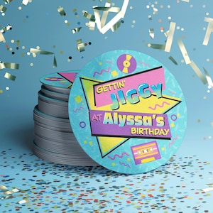 Custom Birthday Coasters | Personalized Name | Retro 90s Design | Birthday Invite | Birthday Party Decor | 30th Birthday | Decades Party