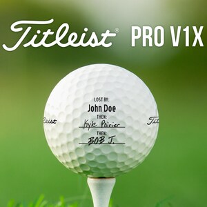 Personalized Lost By Fill-In-Name Golf Balls | Titleist Pro V1x | Funny Gift for Golfer, Dad, Father&#39;s Day, Retirement, Christmas, Holiday