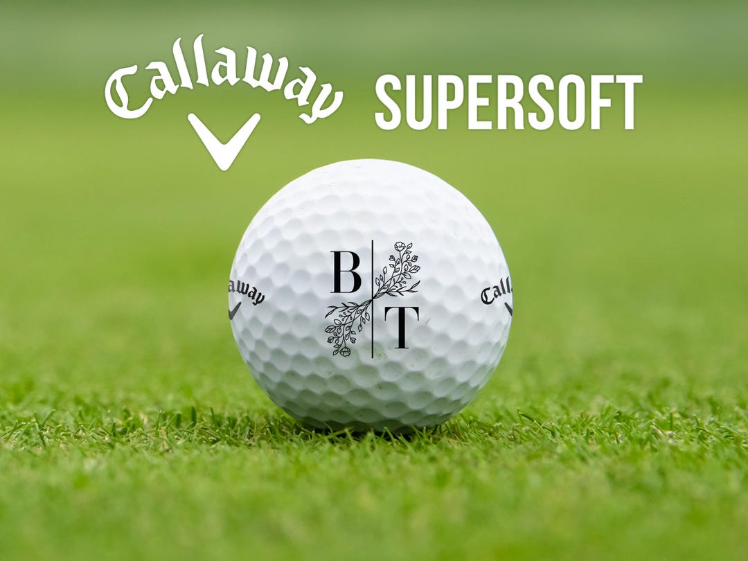 Floral Initials Golf Ball | Callaway Supersoft | Gift for Wedding ...