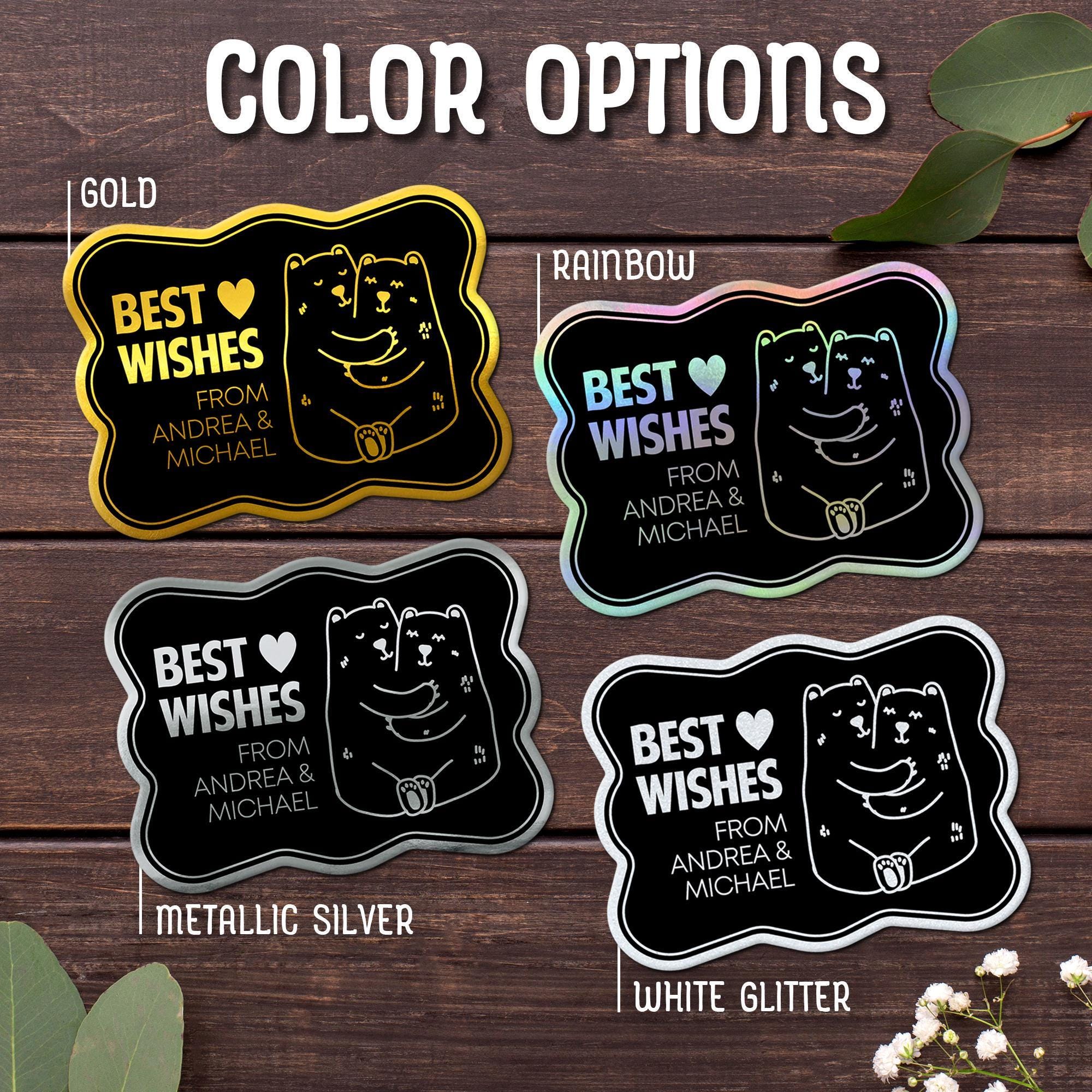Tag Bea Personalized Wedding Gift Tag | Bear Couple Design | Foil Cardstock Tag ...