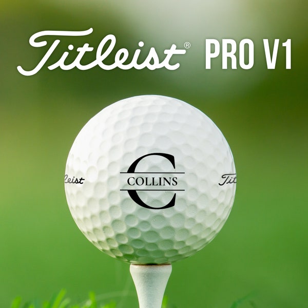 Monogrammed & Personalized Golf Balls | Titleist Pro V1 | Initial Design | Gift for Golfer, Dad, Father's Day, Retirement, Christmas