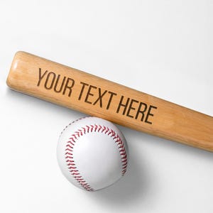 Upload Your Custom Text Mini Bat | Laser Engraved | Event Gifts | Baseball Award | Coach Gifts | Team Gifts | Custom Trophy | Birthday Gift
