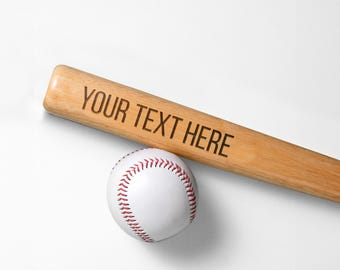 Upload Your Custom Text Mini Bat | Laser Engraved | Event Gifts | Baseball Award | Coach Gifts | Team Gifts | Custom Trophy | Birthday Gift