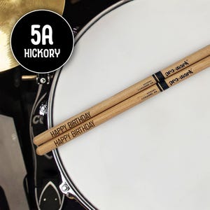 Custom Pro-Mark Hickory 5A Wood Tip Drumsticks | Laser Engraved | Personalized Gift for Drummer | Birthday Gift | Drum Award | Custom Text