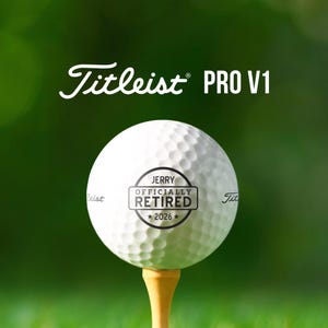 Officially Retired Customizable Golf Balls | Retiree Gift | Titleist Pro V1 | Retirement Party | Retired Golfer Present | Coworker Gift