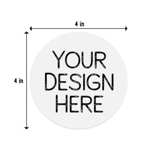 Single coaster with size measurements. 4 inch width and 4 inch height.